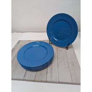 Royal Norfolk Reactive Blue Ringed Rim Set Of 5 Salad Plates 7 1/2"